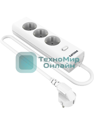 Сетевой фильтр Philips CHP2135WA/51, 2м, 3 розетки, белый