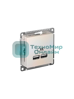 Механизм розетки USB AtlasDesign 5В 1порт х 2.1А 2порта х 1.05А жемчуг SchE ATN000433