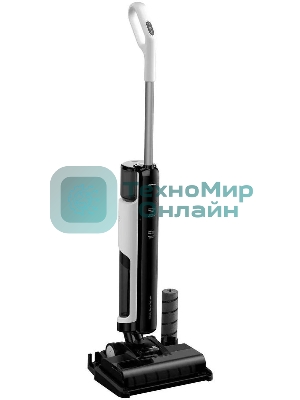 Пылесос вертикальный Deerma VXPD141 черный/белый, питание от аккумулятора, 253 Вт, уборка влажная/сухая, пылесборник 0.55 л