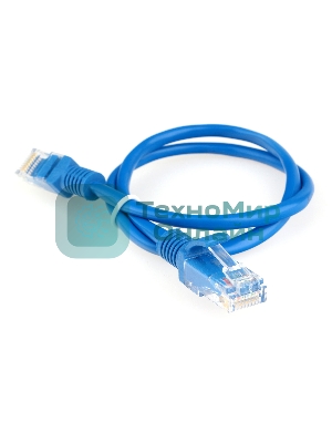 Патч-корд CCA light UTP Гарнизон PC-UTP-5e-0.5-B cat.5e, 0.5м, литой, многожильный синий