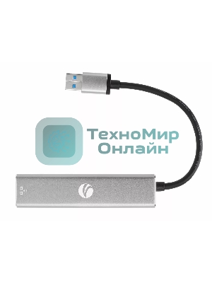 Переходник VCOM USB 3.0 -->RJ-45 1000Mbps+3 USB3.0, Aluminum Shell, 0.2м DH312A