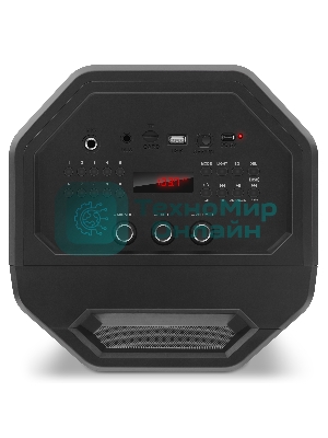 Мобильные колонки SVEN PS-655 2.0 черные (2x25W, mini Jack, USB Type-C, USB flash, Bluetooth, FM, micro SD, ПДУ, LED экран, 4400 мA, RGB подсветка)