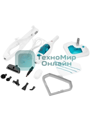 Швабра паровая Kitfort КТ-3908 белый/бирюзовый