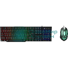 Комплект клавиатура+мышь Oklick 400GMK проводной, USB, 1200 DPI, чёрный