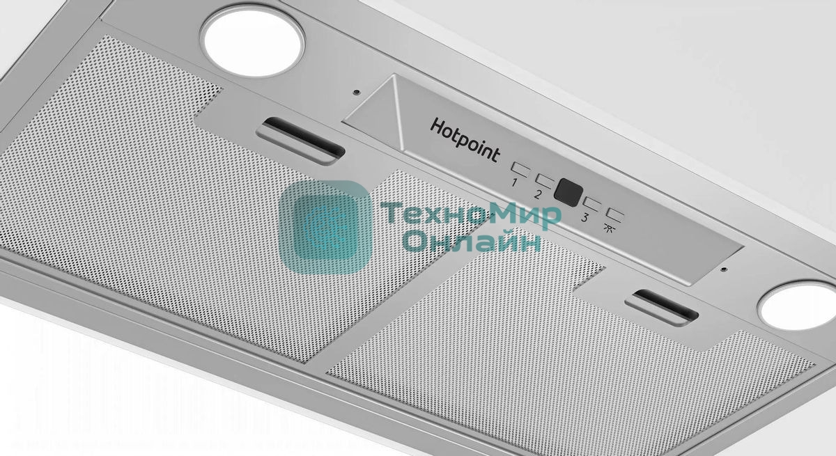 Встраиваемая вытяжка Hotpoint HPAE 52FLB X, управление сенсорное, Серебристый