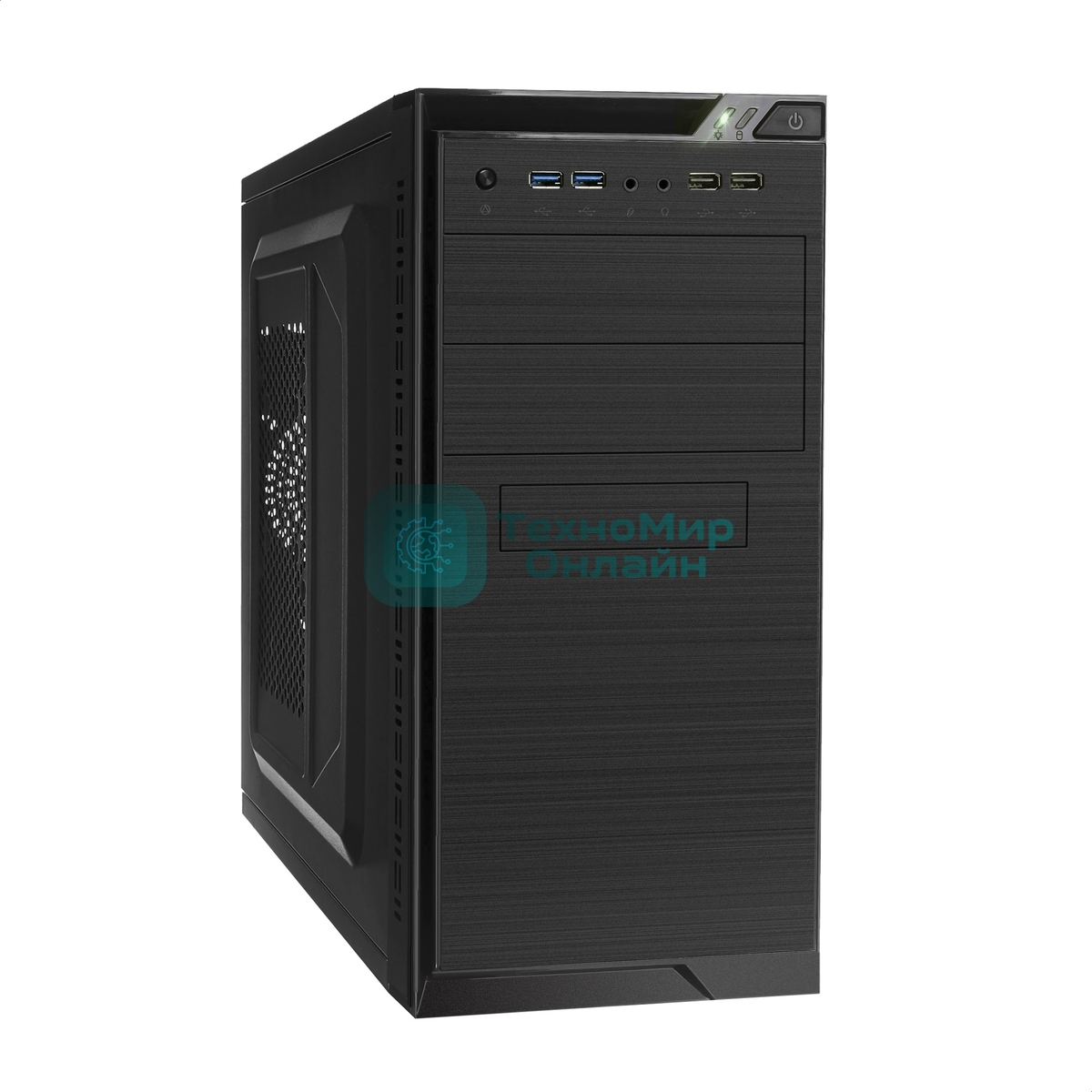 Компьютерный корпус Minitower ExeGate QA-412U Black, mATX, (XP350, Black, 120мм), 2хUSB+2хUSB 3.0, Audio