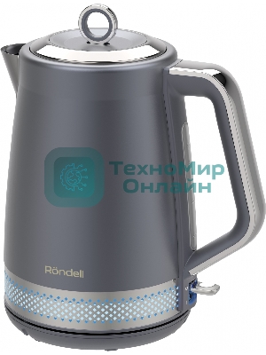 Чайник электрический Rondell RDE-WK880 1.7 л, 2200 Вт, титан/серебристый корпус: серебристый
