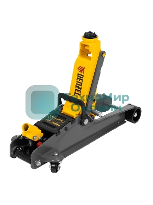 Домкрат гидравлический подкатной с фиксатором Denzel 2,5 т,85-385 мм, в пласт. кейсе