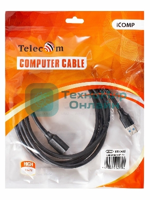 Кабель удлинительный USB3.0 Am-Af 1m Telecom черный (TUS708-1M)