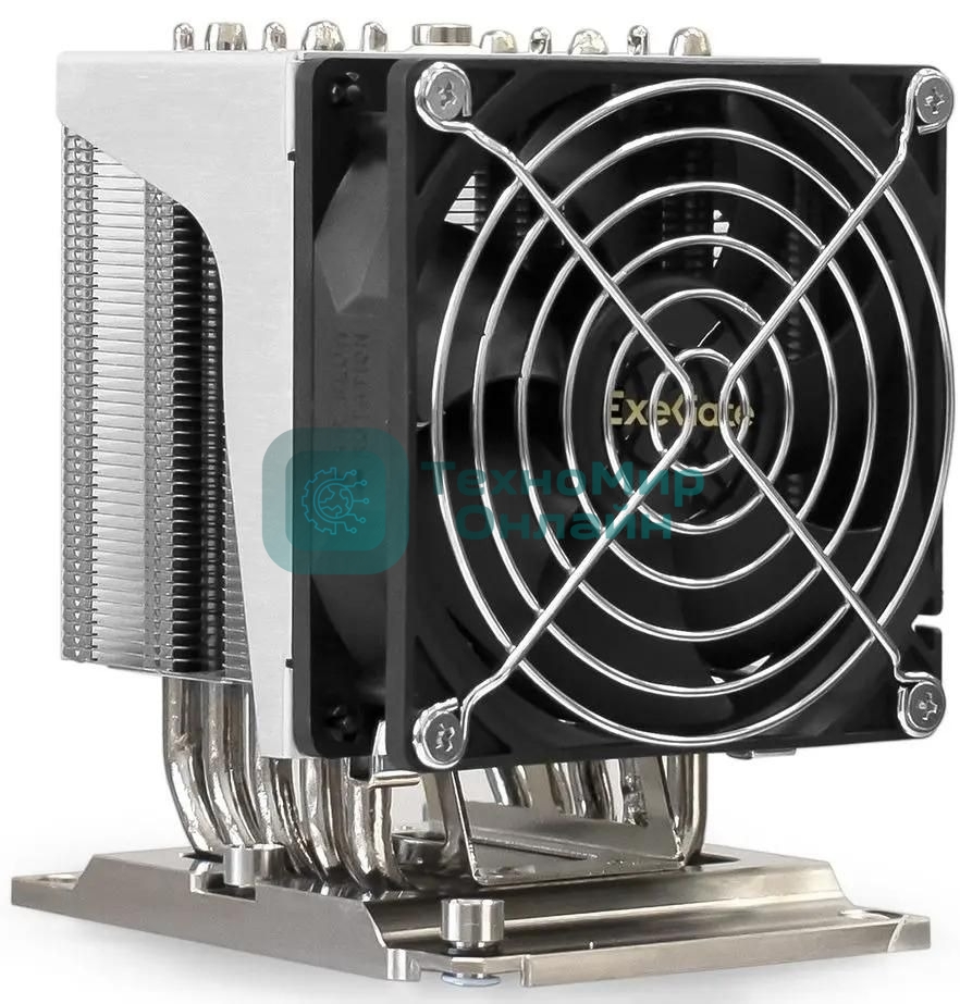 Кулер для процессора ExeGate ESNK-P0070APS4.PWM.4U.3647.Cu серебристый, 92 мм, алюминий/медь, 3800 об/мин, 44 дБ, 4 pin, 205 Вт, 125.5 мм