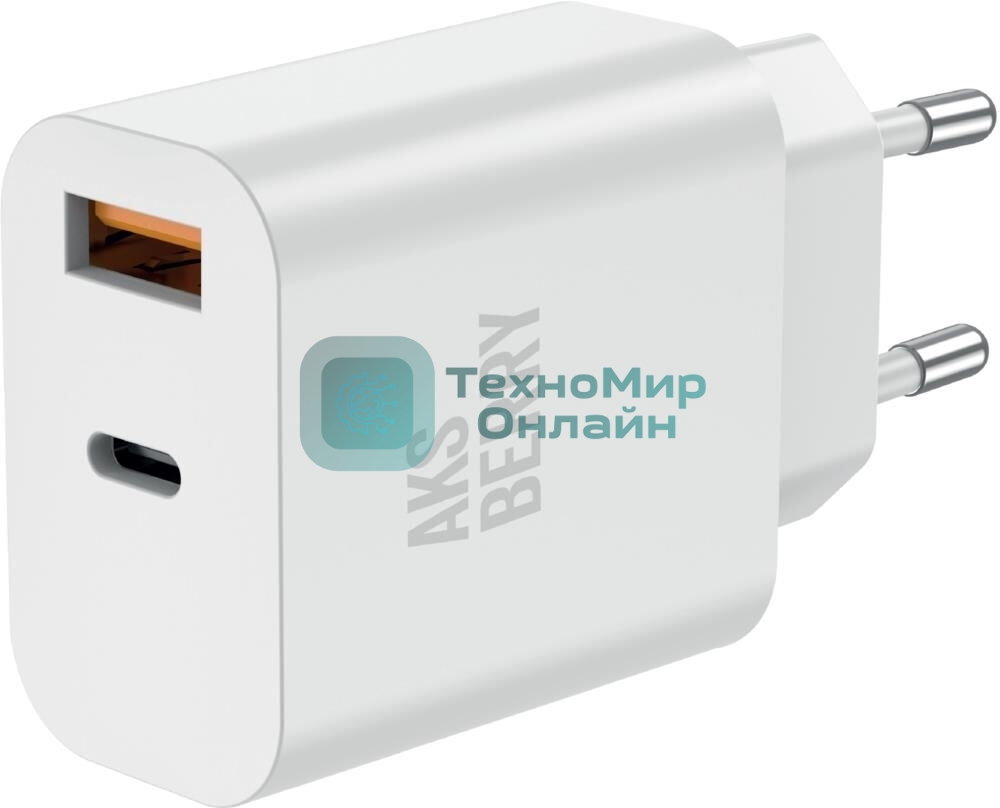Зарядное устройство Aksberry T43 20W PD + QC3.0, белый