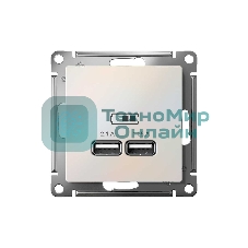 Механизм розетки USB AtlasDesign 5В 1порт х 2.1А 2порта х 1.05А жемчуг SchE ATN000433