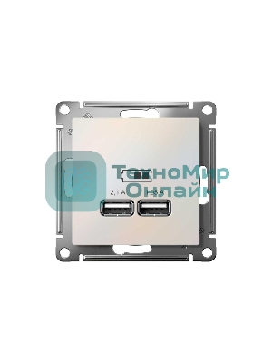 Механизм розетки USB AtlasDesign 5В 1порт х 2.1А 2порта х 1.05А жемчуг SchE ATN000433