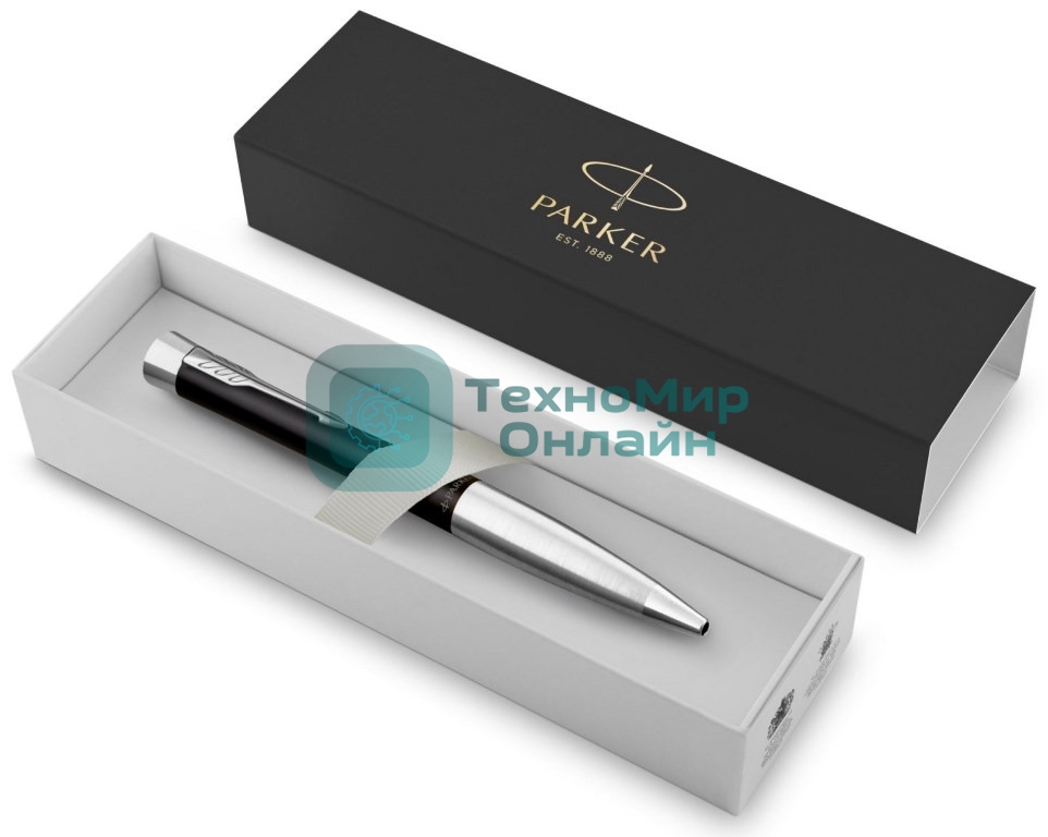 Ручка шариковая Parker Urban Core (CW2150858) Muted Black CT, M, черные чернила, подарочная коробка с европодвесом