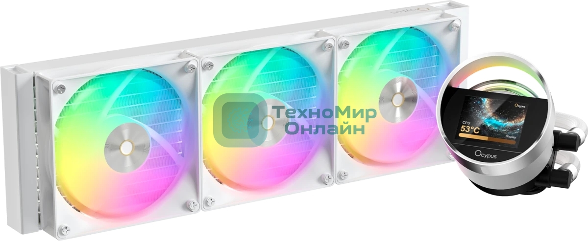 Система охлаждения Ocypus Sigma L36 WH ARGB, 360мм, LCD Pump 2.4