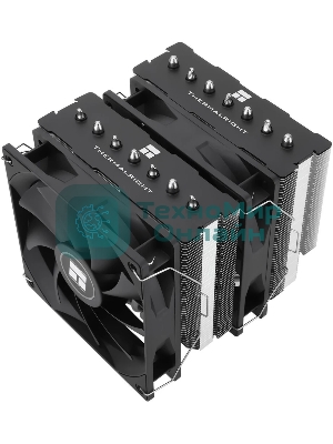 Кулер для процессора Thermalright Phantom Spirit 120 SE черный (4-pin PWM, 154mm, Ni/Cu, 7x6mm, 2x120мм, 66.17CFM, 25.6dBA, 1500RPM, S: 1200, 1700, 1851, 115X, AM4, AM5, silver, black)