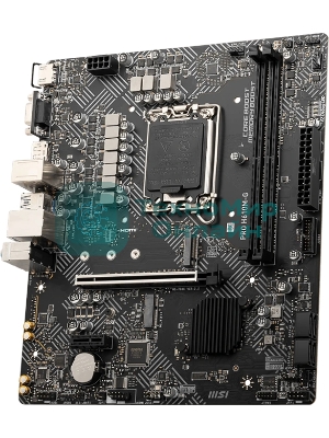 Материнская плата MSI PRO H610M-G OEM LGA 1700, Intel H610, 2xDDR5, 4xSATA, 1xM.2 (PCIe 3.0 x4), 1xPCIe 4.0 x16, 2xPCIe x1, 1xVGA, 1xHDMI, 1xDP, 1x1Gb LAN, 4xUSB-A 5Gbps, 2xUSB-A 2.0, 1xPS/2, 3x3.5 мм, 7.1, чёрный, mATX