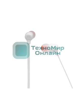 Беспроводные наушники JBL Tune 125BT белый, внутриканальные (с шейным ободом), Bluetooth, до 16 ч