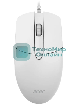 Мышь проводная Acer OMW300 белый, 1200 dpi, USB, кнопки - 3