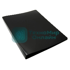 Папка с 20 прозрачными вкладками Бюрократ DeLuxe DLV20BLCK A4, пластик, 0.7мм, черный