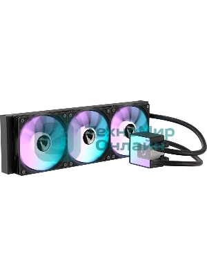 Кулер с водяным охлаждением Formula V Line ICE JET GLOW 360 BK, 360мм, 3x120мм, ARGB fans, LGA115X/1200/1700/1851, AM4/AM5