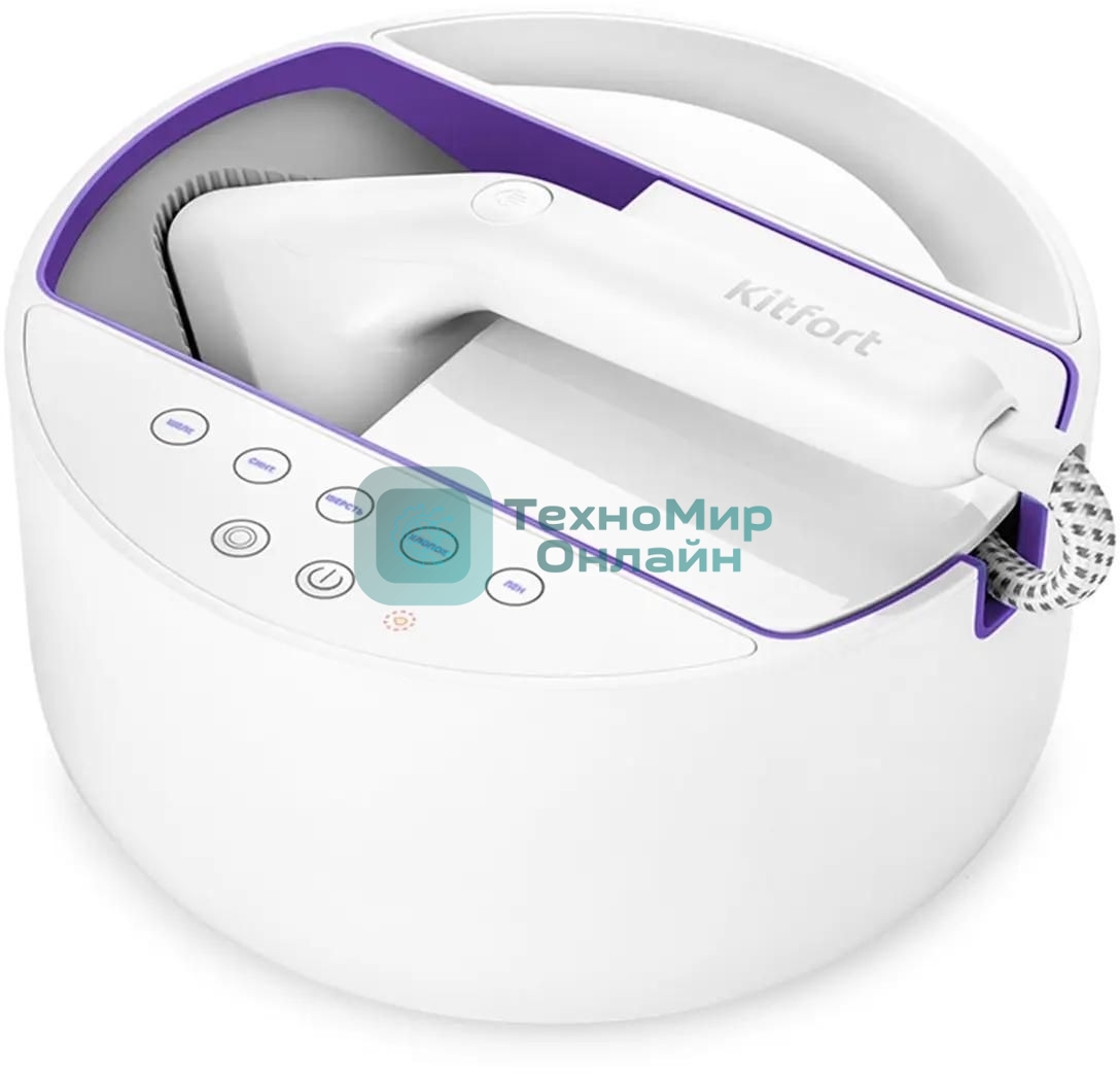 Отпариватель Kitfort КТ-9110-1 белый/фиолетовый, 2180 Вт, 45 г/мин, 600 мл
