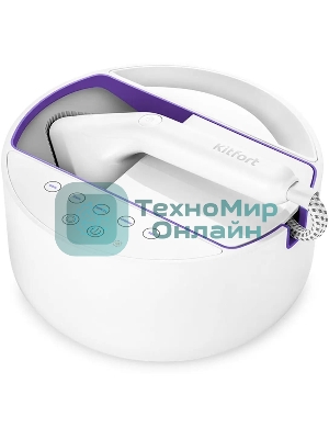 Отпариватель Kitfort КТ-9110-1 белый/фиолетовый, 2180 Вт, 45 г/мин, 600 мл