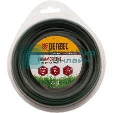 Леска для триммера Denzel двухкомпонентная круглая 2,65мм 15 м EXTRA CORD