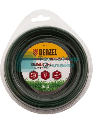 Леска для триммера Denzel двухкомпонентная круглая 2,65мм 15 м EXTRA CORD