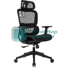 Кресло руководителя Бюрократ 831 черный сетка с подголов. крестов. пластик