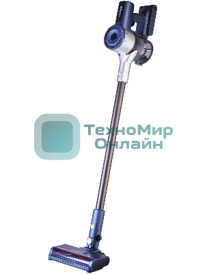 Пылесос вертикальный Hyundai HYV-S7570 темно-синий/серебристый, питание от аккумулятора, 110 Вт, уборка сухая, пылесборник 0.7 л, работа от АКБ max 60 мин.