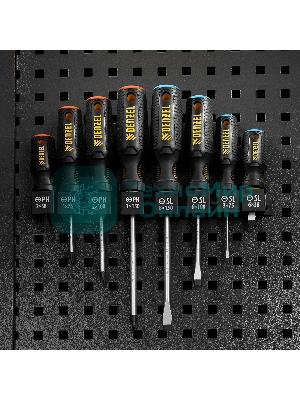 Набор отверток на полке Denzel 8 шт., PH+SL, S2, 3к рукоятка