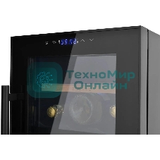 Винный шкаф ZÜGEL ZCWF184DB черный, 50 л, 2 отсека, 18 бут.