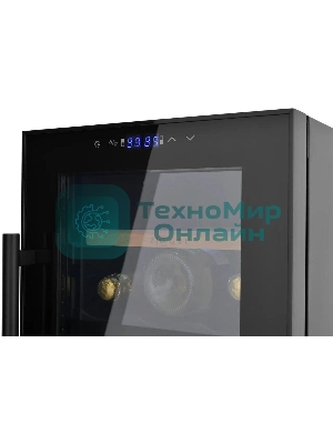 Винный шкаф ZÜGEL ZCWF184DB черный, 50 л, 2 отсека, 18 бут.