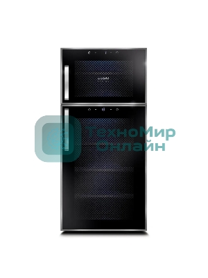 Винный шкаф CASO WineDuett Touch 21 черный, 60 л, 2 отсека, 21 бут., класс B