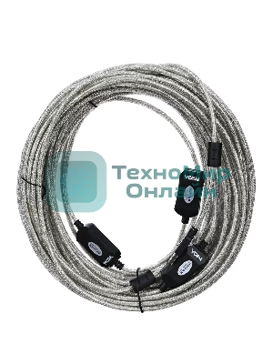 Кабель-адаптер VCOM VUS7049-25M USB2.0-repeater, удлинительный активный Am-->Af 25м