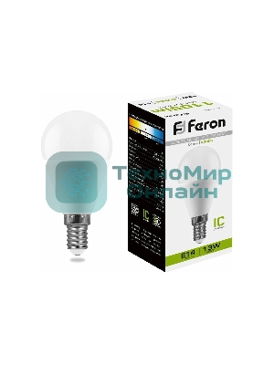 Лампа светодиодная Feron LB-950 13Вт Е14 белый матовый шар