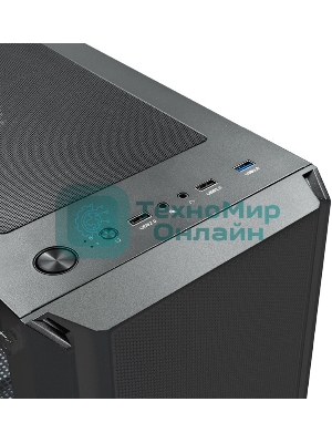 Компьютерный корпус XASTRA A402M 4FRGb Black mATX/Mesh/full-size TG/4x120мм FRGb fans/A402M-4FC12F-BK