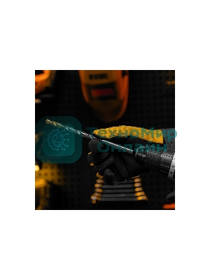 Сверло спиральное по металлу Denzel 9 х 175 мм, Р6М5, Golden Tip, удлиненное