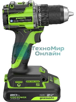 Дрель безударная Greenworks DD560 патрон:быстрозажимной реверс (3708407CUC)