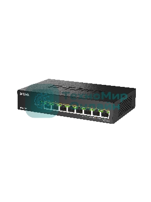 Коммутатор D-Link DMS-108P/A1A, 8×2.5 Гбит/с, неуправляемый