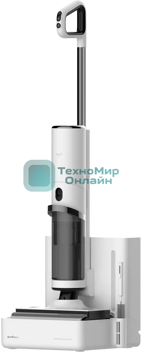 Пылесос вертикальный Deerma DEM-VX910W белый/черный, питание от аккумулятора, 230 Вт, уборка влажная/сухая, пылесборник 0.7 л, работа от АКБ max - 45 мин