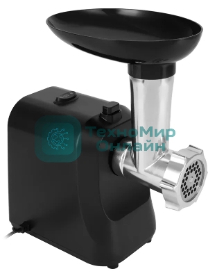 Мясорубка электрическая Vitek VT-MG3600 черный, 1800 Вт, 1.6 кг/мин, реверс, защита от перегрузки, насадки - 4