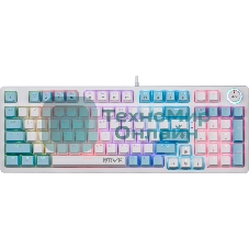 Клавиатура проводная Defender Hawk GK-418, USB, белый/голубой