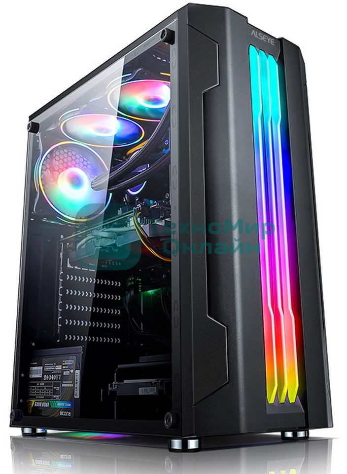 Компьютерный корпус ALSEYE Auro 3.0-B Mini-ITX/Micro ATX/ATX, USB 2.0*2+HD Audio+USB 3.0*1, 