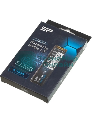 Накопитель SSD Silicon Power P34A60, 512Gb, M.2 2280, PCIe 3.0 x4, NVMe, R/W 2200/1600