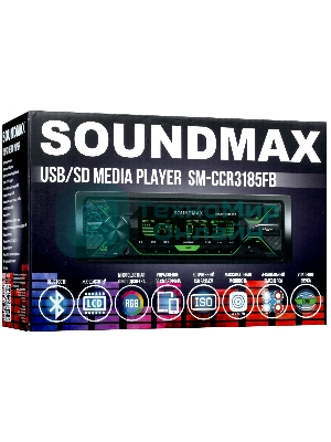 Автомагнитола Soundmax SM-CCR3185FB, 1 DIN, Bluetooth, USB Type-A, AUX