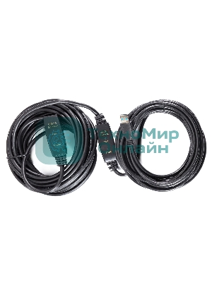 Кабель-адаптер USB3.0-repeater, удлинительный активный Am-->Af 15м QUST/qust