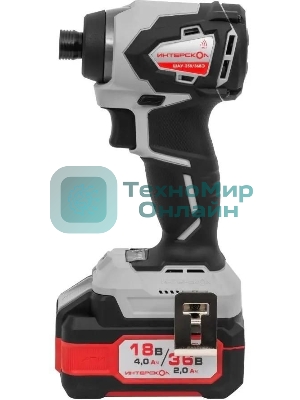 Дрель-шуруповерт ИНТЕРСКОЛ ШАУ-250/36ВЭ, 36 В, 2 Ач, 250 Нм, бесщеточный, ударный