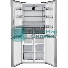 Холодильник Zugel ZRCD430X нержавеющая сталь трехкамерный 288/129л морозилка снизу, No Frost, Side by Side